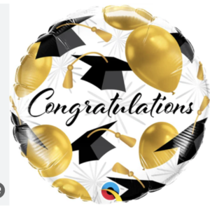 18" Congratulations Gold Balloons Grad Cap