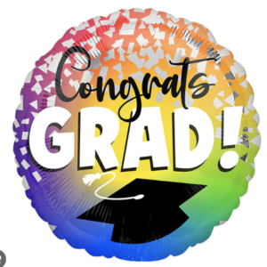 18" Rainbow Congrats Grad! Confetti
