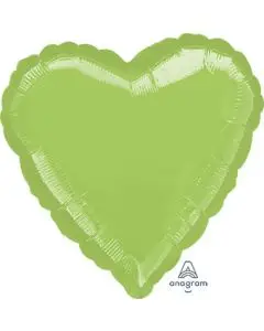 18" Lime Green Heart Foil Balloon