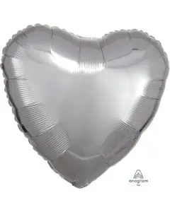18" Silver Heart Foil Balloon