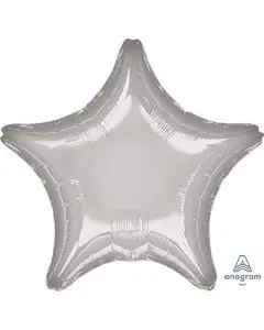18" Silver Star Shaped Balloon
