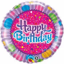 18" Round Happy Birthday Sprinkles & Sparkles