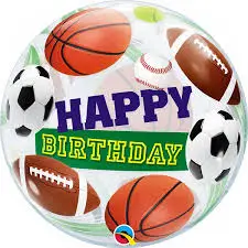 22" Birthday Sports Balls Bubble