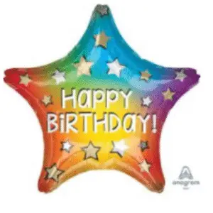 19" Happy Birthday Rainbow Star