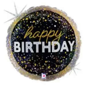 18" Happy Birthday Glitter Metallic Party