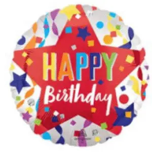 18" Happy Birthday Confetti Star Round
