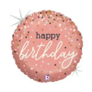 18" Happy Birthday Pink Confetti