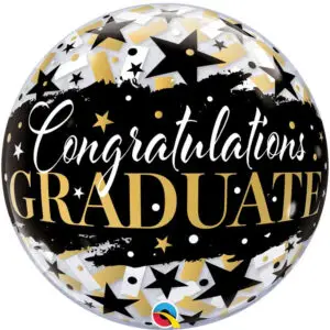 22" Congratulations Graduate Stars Graduation Bubble Balloon
