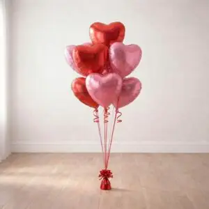 Classic Red & Pink Heart Bouquet