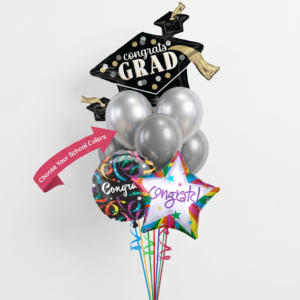 Colorful Congrats Grad Cap Balloon Bouquet